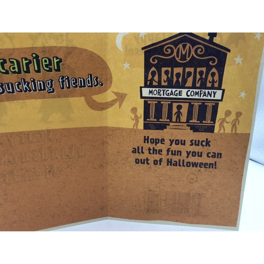 Flappy Halloween Card Hallmark Greeting Scary ￼Blood Sucking Friends Mortgage